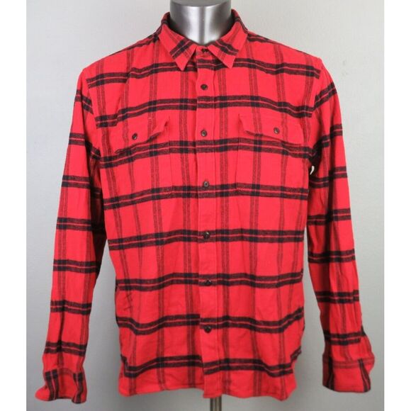 Lucky Brand Other - Lucky Brand Flannel Shirt Plaid XL Cotton Red Black Cabincore Saturday Stretch